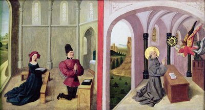 Saint Bernardino of Siena with two Donors, 1460-70 by Pierre Villatte